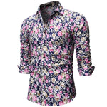 Load image into Gallery viewer, Men Long Sleeve Floral Print Shirts Fashion Slim Brand Party Holiday Casual Dress Flower Shirt Homme
