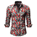 Load image into Gallery viewer, Men Long Sleeve Floral Print Shirts Fashion Slim Brand Party Holiday Casual Dress Flower Shirt Homme
