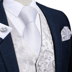 Load image into Gallery viewer, White Suit Vest Tie Set For Men Groom Homme Wedding Banquet Party Formal Business Waistcoat Necktie Bowtie Set
