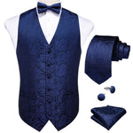 Cargar imagen en el visor de la galería, White Suit Vest Tie Set For Men Groom Homme Wedding Banquet Party Formal Business Waistcoat Necktie Bowtie Set
