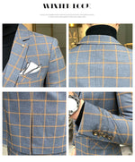 Load image into Gallery viewer, Men Dress Blazers Pants Vest 3 Piece Set Wedding New Business Formal Plaid Suit Luxury Slim Fit Coat Trousers
