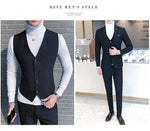 Load image into Gallery viewer, Men Dress Blazers Pants Vest 3 Piece Set Wedding New Business Formal Plaid Suit Luxury Slim Fit Coat Trousers
