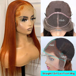 Load image into Gallery viewer, Ginger Orange Lace Front Human Hair Wigs Wavy Lace Front Wig For Women Lace Closure Human Hair Wig T Part Lace Wig Bleached Knot
