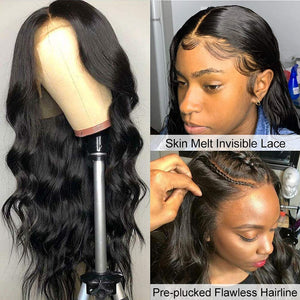 HD Lace Frontal Wigs Transparent Full Lace Human Hair Wigs For Black Women 30 Inch Brazilian Bob 13x4 Body Wave Lace Front Wig