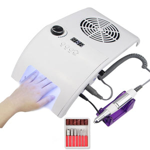 Multifunctional 3in1 Silent 35000RPM Manicure Machine Powerful Vacuum Cleaner 48W UV LED Nail Lamp Quickly Dry All Nail Polish