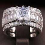 Load image into Gallery viewer, Luxury Princess 925 Sterling Silver Wedding Ring Set For Women Lady Anniversary Gift Jewelry Bulk
