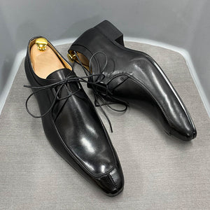 Mens Formal Genuine Cow Leather Oxford Shoes Square Toe Social Male Wedding Dress Mixed Colors Lace Up Daily Office Men Shoes