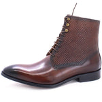 Load image into Gallery viewer, Italian Design Mens Ankle Boots Real Leather Lace Up Pointed Toe Snake Print Cowboy High Boots Wedding Party Men Shoes
