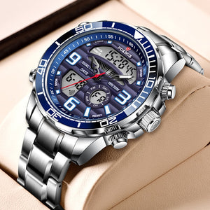 Digital Men's Watches Top Luxury Sport Quartz Wristwatch For Men All Steel Military Waterproof Clock+Box