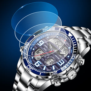 Digital Men's Watches Top Luxury Sport Quartz Wristwatch For Men All Steel Military Waterproof Clock+Box