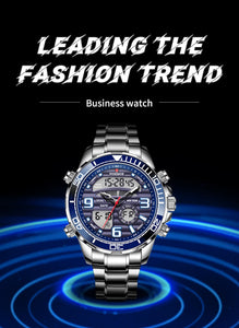Digital Men's Watches Top Luxury Sport Quartz Wristwatch For Men All Steel Military Waterproof Clock+Box