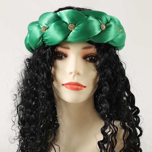 Latest Exaggerated big satin twist braid Handmade African Cap Nigerian Wedding Gele Women Braid Turbans Head Wraps