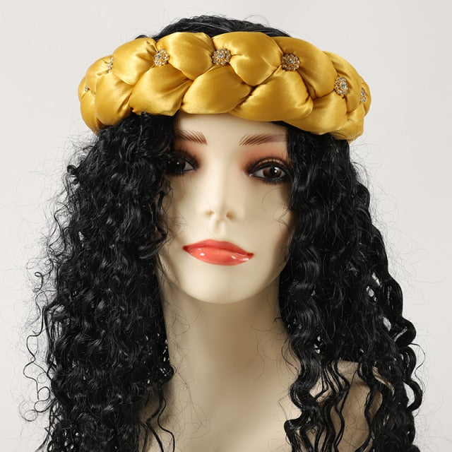 Latest Exaggerated big satin twist braid Handmade African Cap Nigerian Wedding Gele Women Braid Turbans Head Wraps