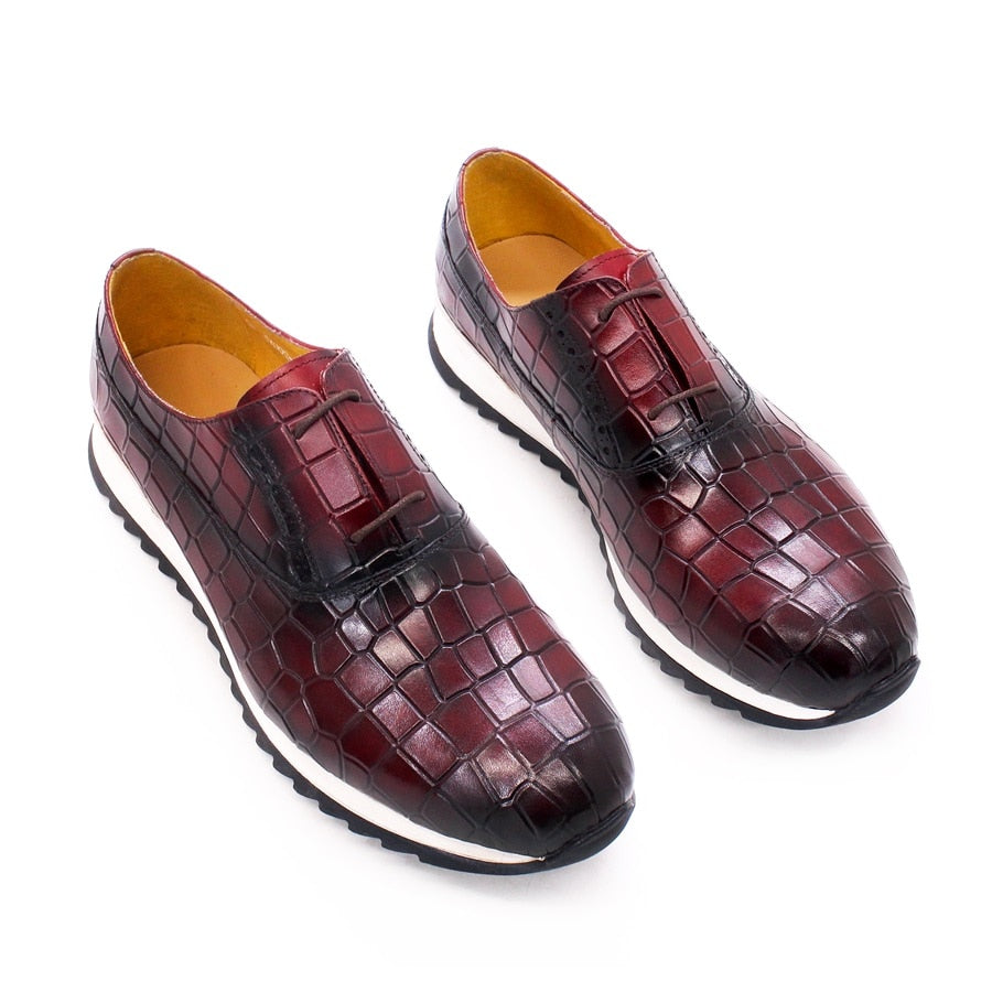 Lace-up Men Leather Shoes Casual and Comfortable Leather Handmade Shoes