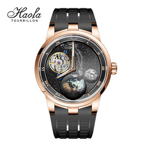 Carrousel Mechanical Watch Men Sapphire Carrusel Starry Power Reserve 80H Wristwatches