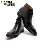 Load image into Gallery viewer, New Fashion Men Ankle Boots Men Formal Dress Leather Shoes Western Boots Cowboy Boots Lace Up Casual Shoes
