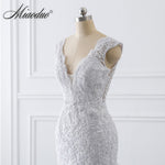 Load image into Gallery viewer, Mermaid Wedding Dresses Sleeveless White V Neck Lace Bridal Dress Marriage Custom Made
