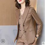 Load image into Gallery viewer, Ladies Business Solid Color Suits Trousers Waistcoat / Woman&#39;s Pink Commuter Blazers Jacket Pants Vest Set
