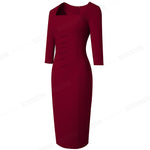 Load image into Gallery viewer, Spring Women Vintage Square Neck Office Dresses Business Formal Elegant Bodycon Slim Dress

