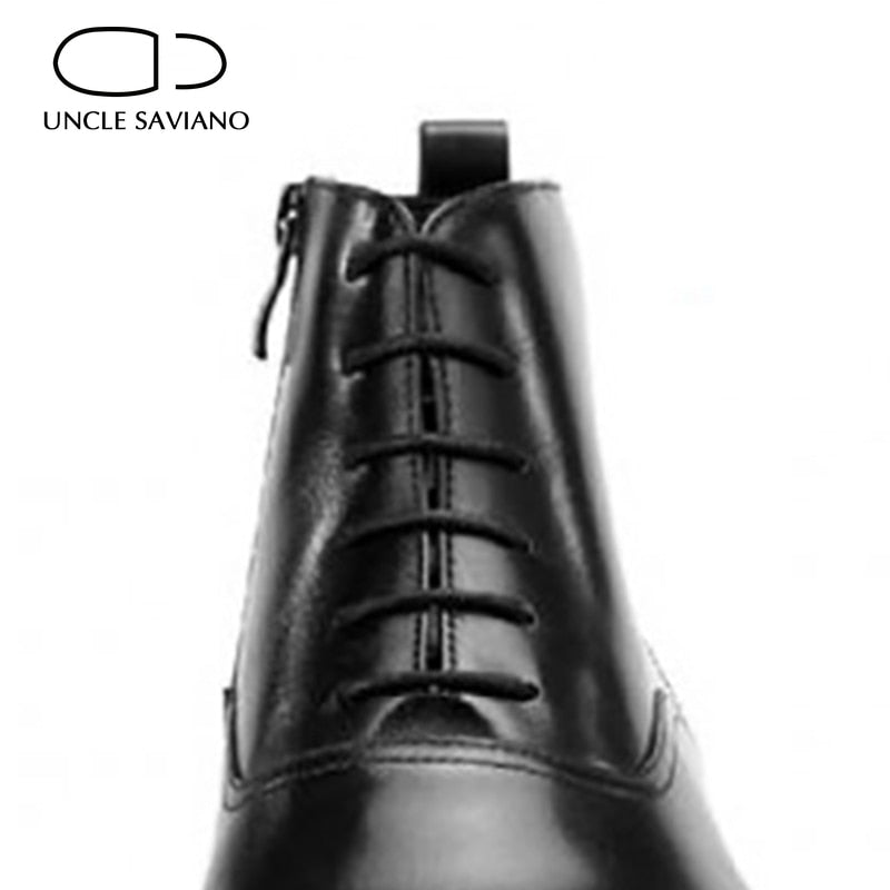 Men's Boots Shoes Work Boots Add Velvet Fashion Designer Shoes Men Genuine Leather