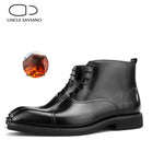 Load image into Gallery viewer, Men&#39;s Boots Shoes Work Boots Add Velvet Fashion Designer Shoes Men Genuine Leather
