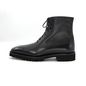 Solid Winter Men's Boots Shoes Work Boots Add Velvet Simple Fashion Lace Up Shoes Genuine Leather
