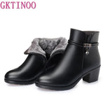 Load image into Gallery viewer, Fashion Soft Leather Women Ankle Boots High Heels Zipper Shoes Warm Fur Winter Boots for Women
