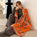 Load image into Gallery viewer, Luxury Women Scarf Warm Pashmina Blanket Horse Scarves Female Shawl Wraps Thick Foulard Bufanda
