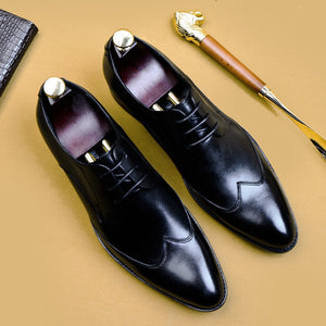 High Quality Handmade Oxford Dress Shoes Men Genuine Cow Leather Shoes Footwear Wedding Formal Italian Shoes