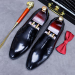 Load image into Gallery viewer, Genuine Leather Casual Shoes Male Cowhide Leather British Hand-Stitched Polished Business Dress Shoes Fashion Oxfords
