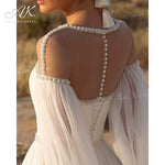 Load image into Gallery viewer, Beaded Wedding Dress Romantic Long Sleeve A-Line Court Train Bridal Gown Princess
