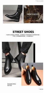 Cargar imagen en el visor de la galería, Elegant Chelsea Boots Leather Men Couple Shoes Slip-on Dress Formal Boots Model Fashion
