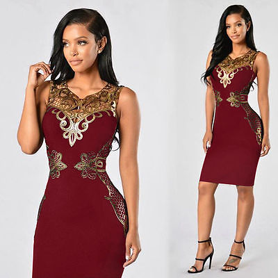 Women Floral Casual Sleeveless Lace Dress Ladies Evening Party Short Mini Dress