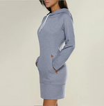 Load image into Gallery viewer, Hooded Elegant Sweatshirt Poleron Mujer Cord Tunic Hoodies Dress Women Casual Wear
