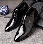 Load image into Gallery viewer, Italian oxford shoes for men luxury patent leather wedding shoes pointed toe dress shoes classic derbies
