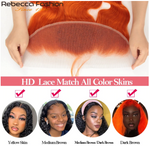 Load image into Gallery viewer, Ginger Orange Blonde Bundles With Frontal Body Wave Frontal With Bundles Brazilian Human Hair 3 Bundles With Closure
