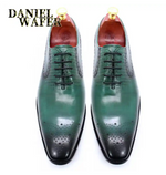 Load image into Gallery viewer, Fashion Men Oxford Shoes Genuine Leather Pointed Lace up Luxury Formal Men&#39;s Shoes
