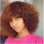 Load image into Gallery viewer, Jerry Curly Short Pixie Bob Cut Human Hair Wigs With Bang Honey Blonde Ombre Color Non lace front Wig For Black Women Remy Hair
