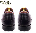 Cargar imagen en el visor de la galería, Luxury Men&#39;s Oxford Genuine Leather Shoes Snake Skin Prints Fashion Men Dress Shoes Lace Up Square Formal Shoes
