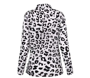 Long Sleeve Women Blouses Turn-down Collar Blouse Shirt Casual Tops Elegant Work Wear