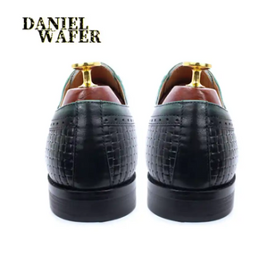 Fashion Men Oxford Shoes Genuine Leather Pointed Lace up Luxury Formal Men's Shoes